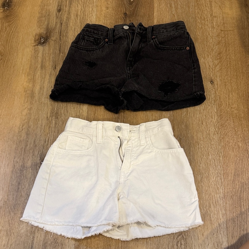 Old Navy Black and White Jean Shorts